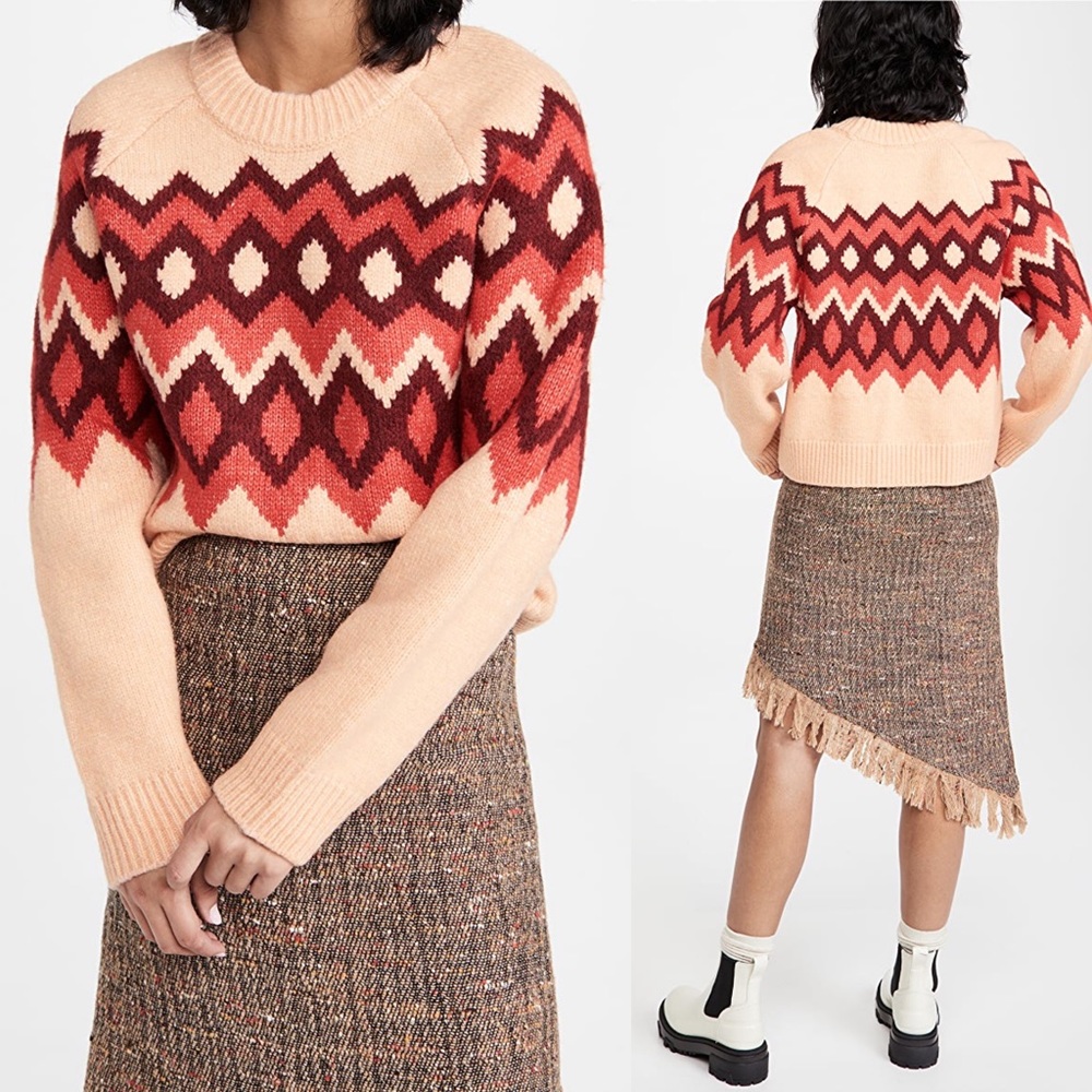 NWT Joie Nataly Crewneck Fair Isle Sweater